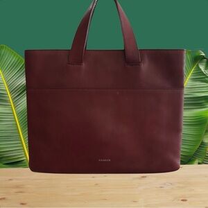 Skagen Burgundy Leather Laptop Bag